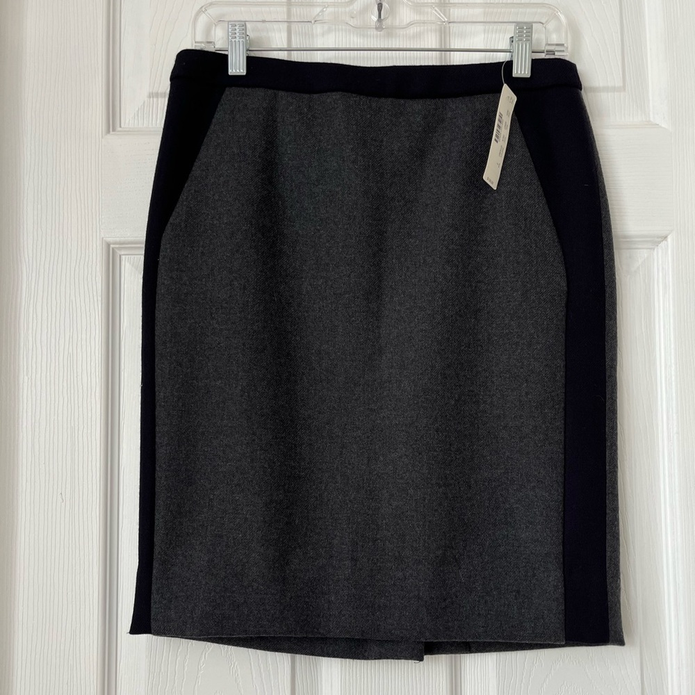 J Crew Wool Gray Pencil Skirt Size 2